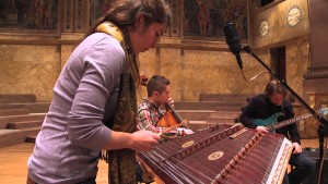 Professor Steve Mackey jamming with his students