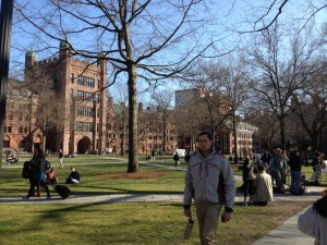 Yale New Haven commons Old-Campus in background